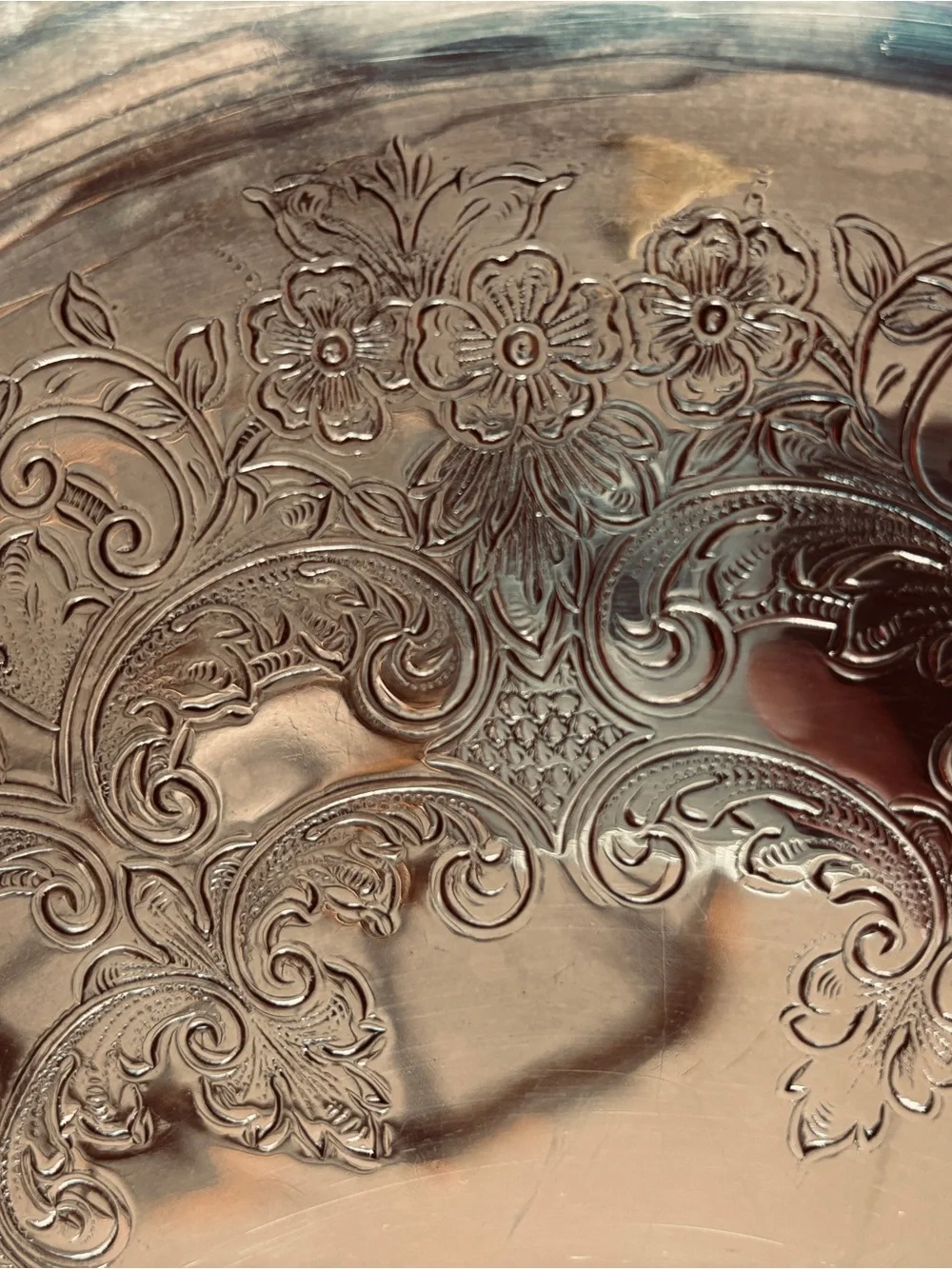 VTG Ornate Silver Plated Pedestal Serving Lazy Susan